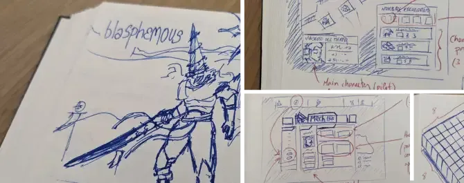 Sketches and notes from my personal gaming notebook.